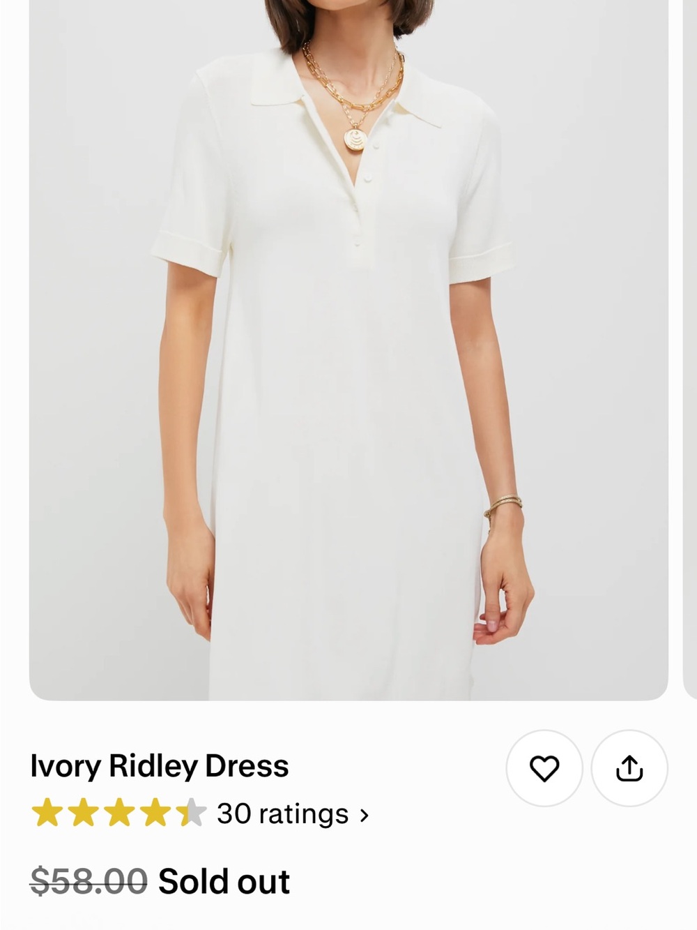Pomander Place Polo Midi Dress in Ivory